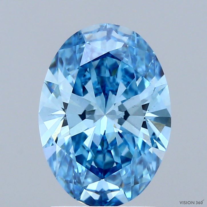 2.03 Carat Oval Shaped, Ideal Cut, FANCY VIVID BLUE Color, VS1 Clarity, IGI Certified Lab Grown Diamond