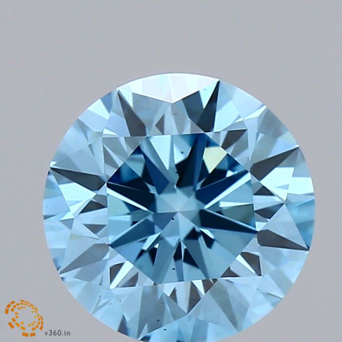 2.23 Carat Round Shaped, Ideal Cut, FANCY VIVID BLUE Color, VS2 Clarity, IGI Certified Lab Grown Diamond