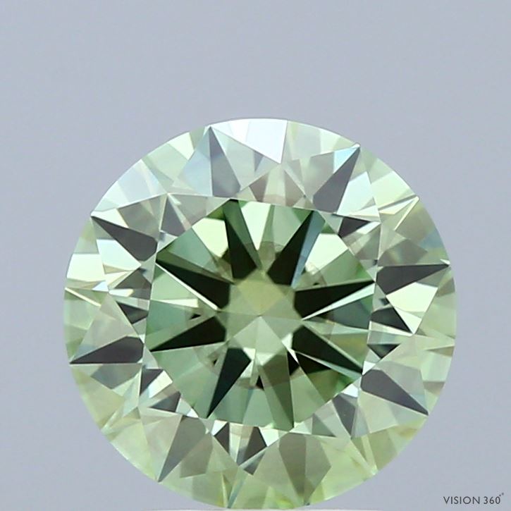 2.50 Carat Round Shaped, Excellent Cut, FANCY VIVID GREEN Color, SI1 Clarity, IGI Certified Lab Grown Diamond