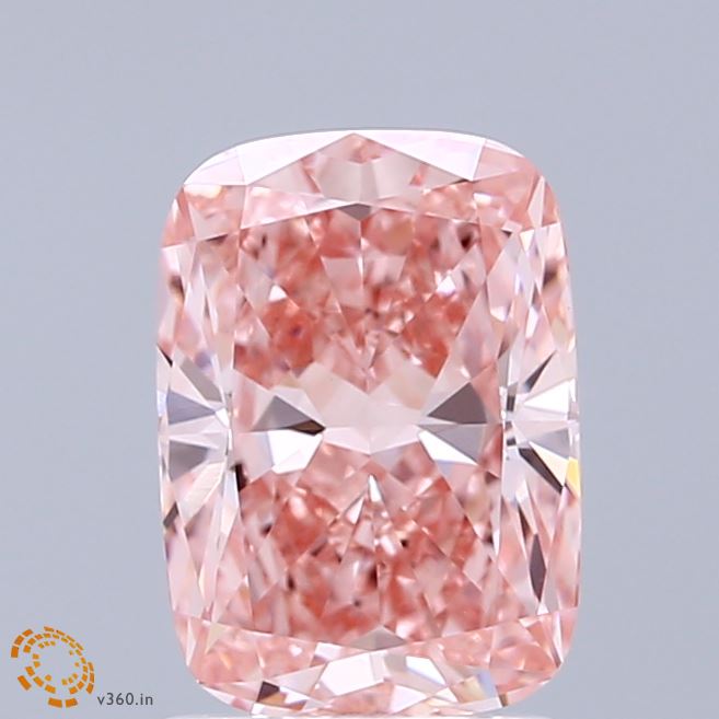 1.93 Carat Cushion Shaped, Ideal Cut, FANCY VIVID PINK Color, VVS2 Clarity, IGI Certified Lab Grown Diamond