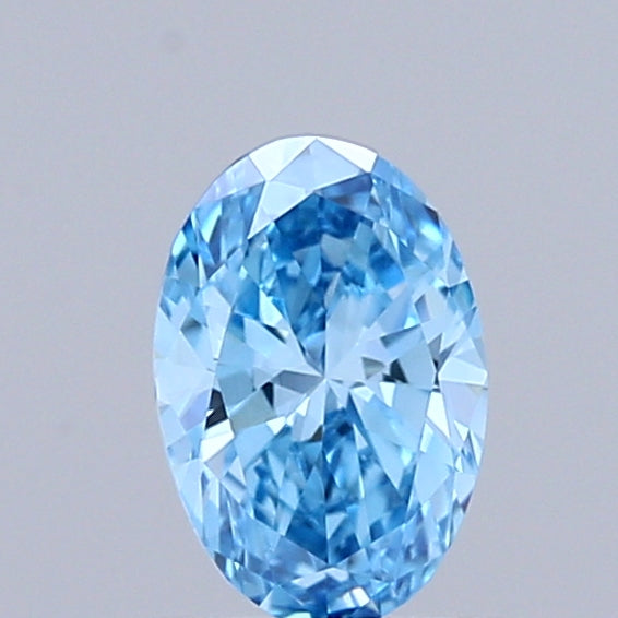 0.34 Carat Oval Shaped, Excellent Cut, FANCY VIVID BLUE Color, VVS1 Clarity, IGI Certified Lab Grown Diamond