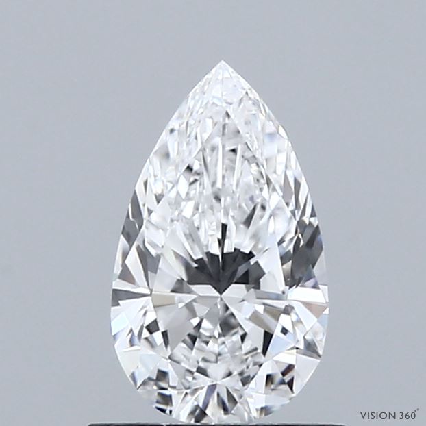0.76 Carat Pear Shaped, Ideal Cut, D Color, VVS2 Clarity, IGI Certified Lab Grown Diamond
