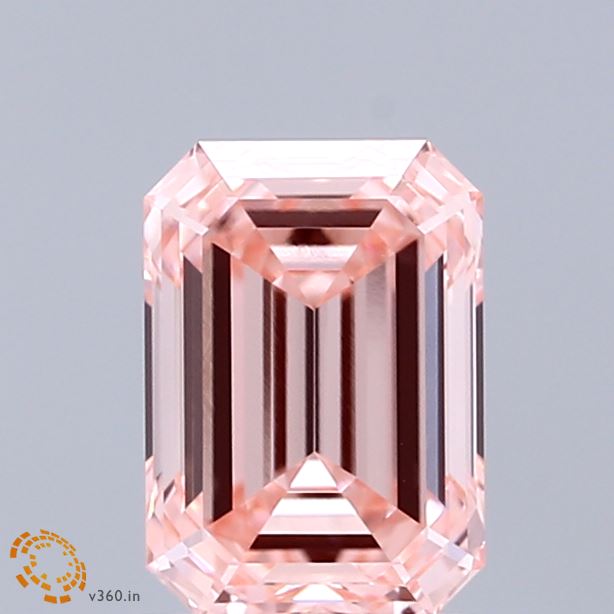 1.57 Carat Emerald Shaped, Ideal Cut, FANCY INTENSE PINK Color, VVS2 Clarity, IGI Certified Lab Grown Diamond