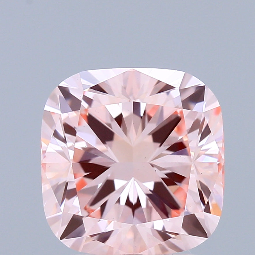 2.80 Carat Cushion Shaped, Excellent Cut, FANCY INTENSE PINK Color, VS1 Clarity, IGI Certified Lab Grown Diamond