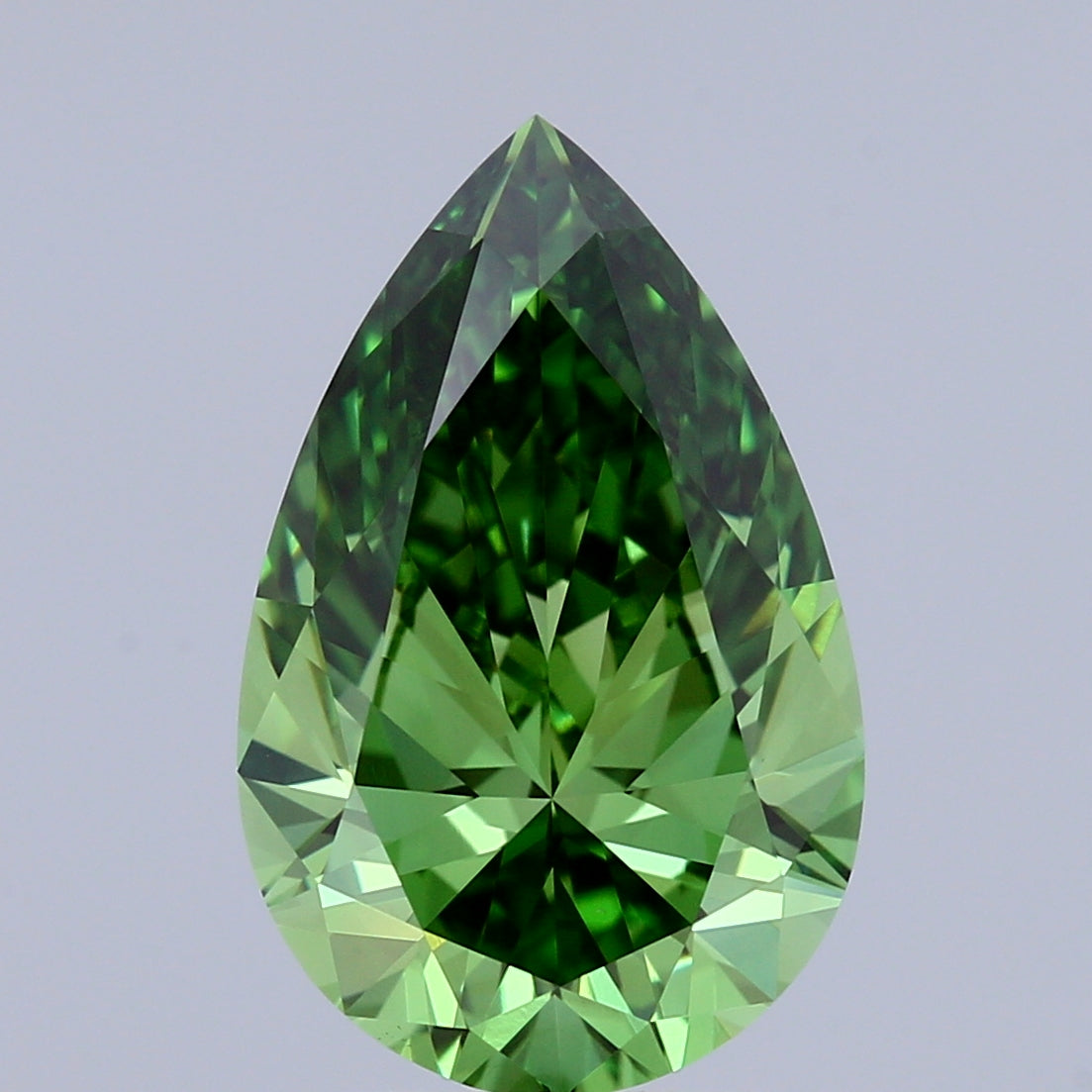 3.00 Carat Pear Shaped, Ideal Cut, FANCY VIVID GREEN Color, VS1 Clarity, IGI Certified Lab Grown Diamond