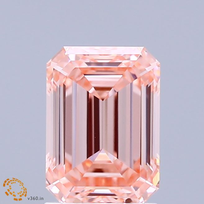 2.01 Carat Emerald Shaped, Ideal Cut, FANCY INTENSE PINK Color, VS1 Clarity, IGI Certified Lab Grown Diamond
