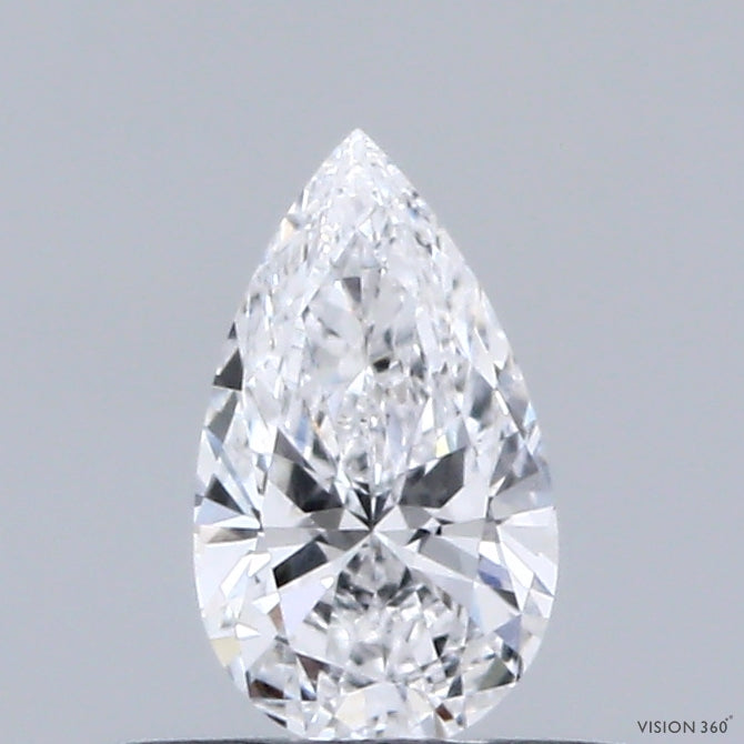 0.34 Carat Pear Shaped, Ideal Cut, D Color, VVS2 Clarity, IGI Certified Lab Grown Diamond