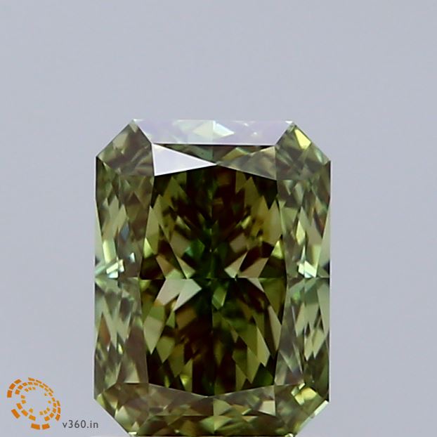 1.55 Carat Radiant Shaped, Excellent Cut, FANCY VIVID GREEN Color, VS1 Clarity, IGI Certified Lab Grown Diamond