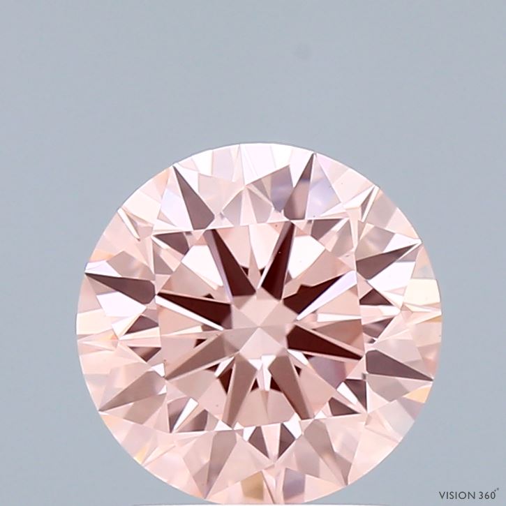 2.05 Carat Round Shaped, Ideal Cut, FANCY INTENSE PINK Color, VS1 Clarity, IGI Certified Lab Grown Diamond