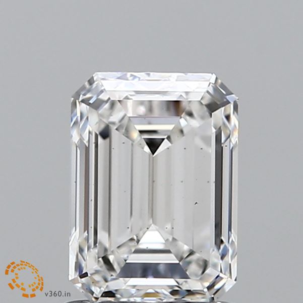 1.41 Carat Emerald Shaped, Ideal Cut, F Color, VS2 Clarity, IGI Certified Lab Grown Diamond