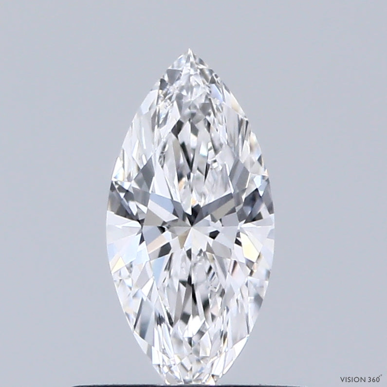 0.49 Carat Marquise Shaped, Ideal Cut, D Color, VVS2 Clarity, IGI Certified Lab Grown Diamond