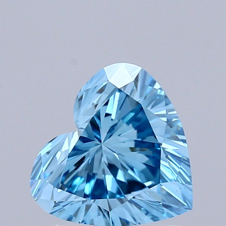0.97 Carat Heart Shaped, Very Good Cut, FANCY VIVID BLUE Color, VS1 Clarity, IGI Certified Lab Grown Diamond