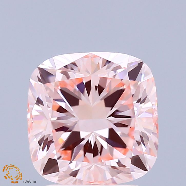 3.02 Carat Cushion Shaped, Ideal Cut, FANCY INTENSE PINK Color, VS1 Clarity, IGI Certified Lab Grown Diamond