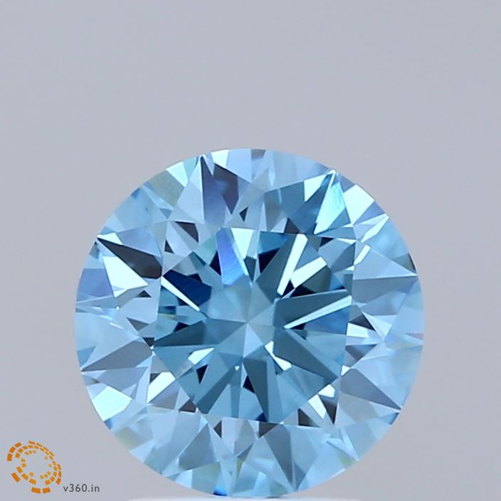 2.01 Carat Round Shaped, Ideal Cut, FANCY VIVID BLUE Color, VS1 Clarity, IGI Certified Lab Grown Diamond