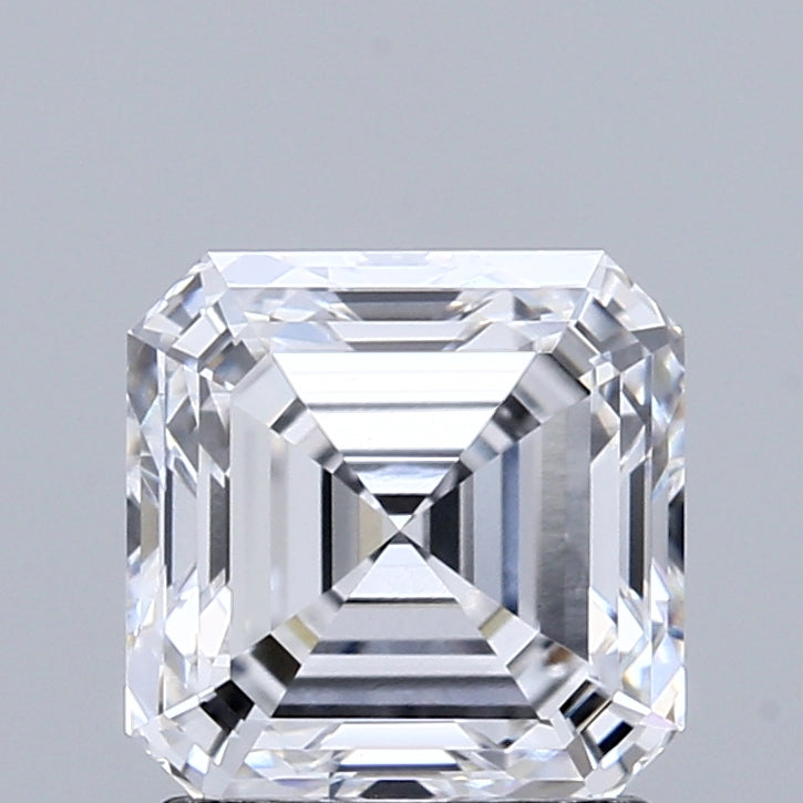 1.53 Carat Asscher Shaped, Ideal Cut, D Color, VVS2 Clarity, IGI Certified Lab Grown Diamond