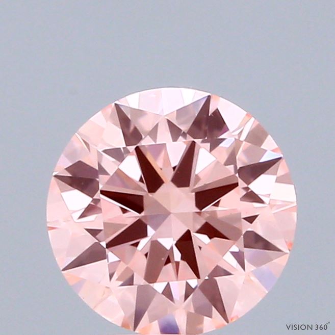 1.50 Carat Round Shaped, Excellent Cut, FANCY INTENSE PINK Color, VS1 Clarity, IGI Certified Lab Grown Diamond