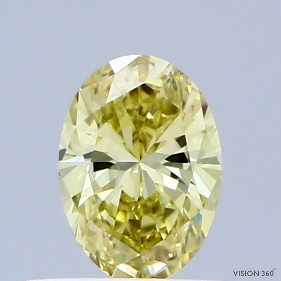 0.33 Carat Oval Shaped, Ideal Cut, FANCY INTENSE YELLOW Color, VVS1 Clarity, IGI Certified Lab Grown Diamond