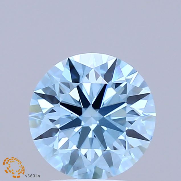 1.45 Carat Round Shaped, Ideal Cut, FANCY VIVID BLUE Color, VVS2 Clarity, IGI Certified Lab Grown Diamond
