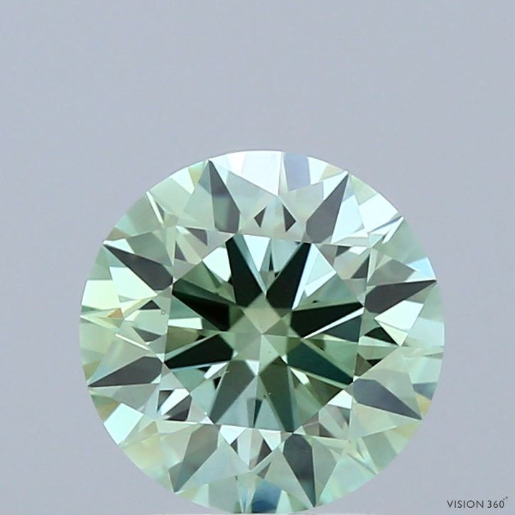 1.92 Carat Round Shaped, Ideal Cut, FANCY VIVID GREEN Color, VS1 Clarity, IGI Certified Lab Grown Diamond