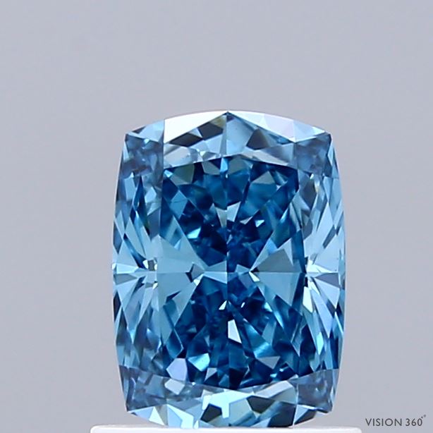 1.05 Carat Cushion Shaped, Ideal Cut, FANCY VIVID BLUE Color, VS1 Clarity, IGI Certified Lab Grown Diamond