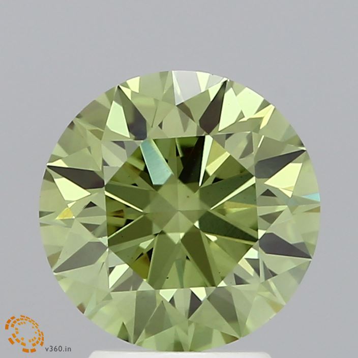 2.52 Carat Round Shaped, Ideal Cut, FANCY VIVID GREEN Color, VS1 Clarity, IGI Certified Lab Grown Diamond