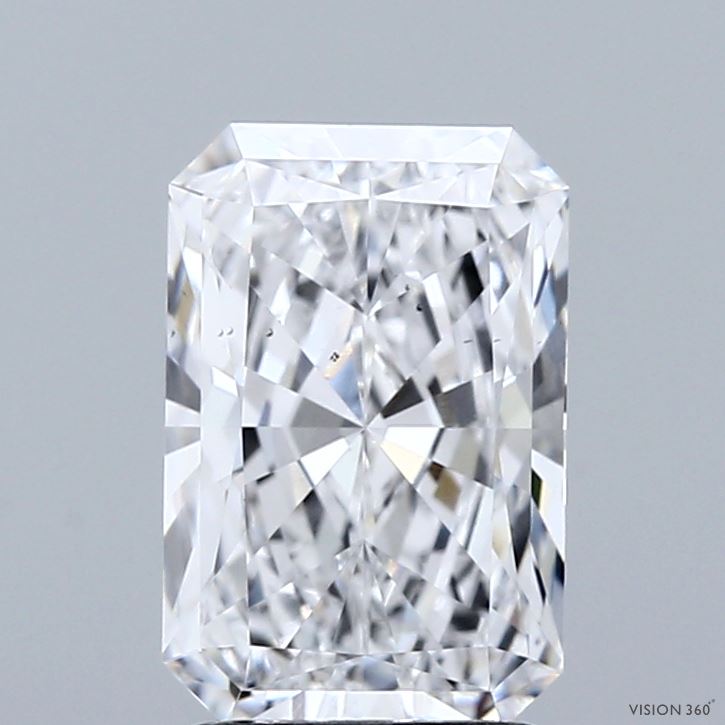 2.06 Carat Radiant Shaped, Ideal Cut, D Color, VS2 Clarity, IGI Certified Lab Grown Diamond