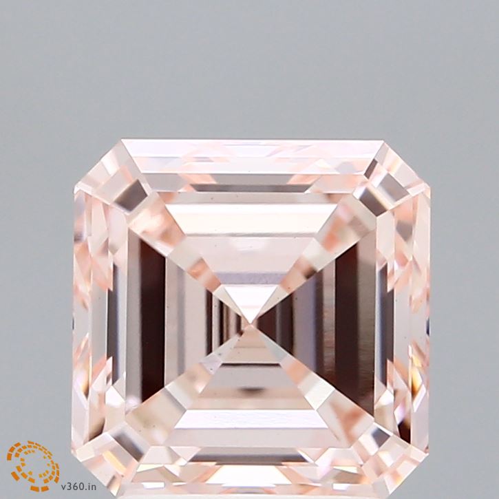 3.20 Carat Asscher Shaped, Excellent Cut, FANCY PINK Color, VS1 Clarity, IGI Certified Lab Grown Diamond