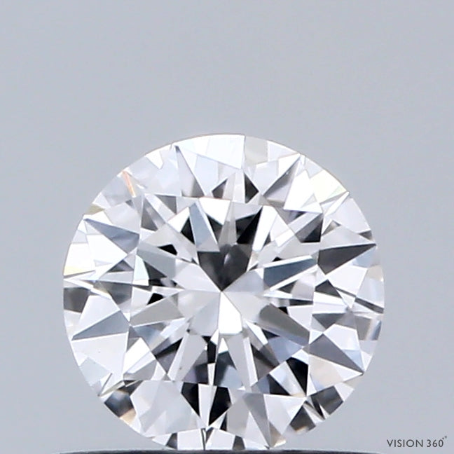 0.57 Carat Round Shaped, Excellent Cut, E Color, VVS2 Clarity, IGI Certified Lab Grown Diamond