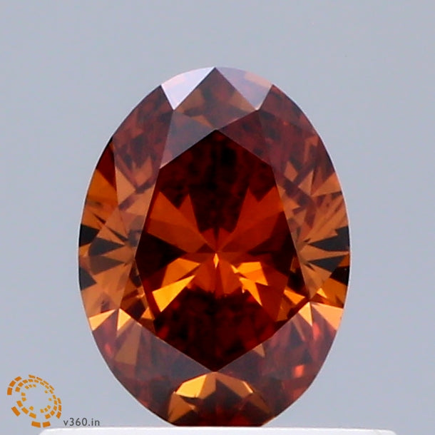 0.50 Carat Oval Shaped, Ideal Cut, FANCY VIVID ORANGE Color, VVS2 Clarity, IGI Certified Lab Grown Diamond