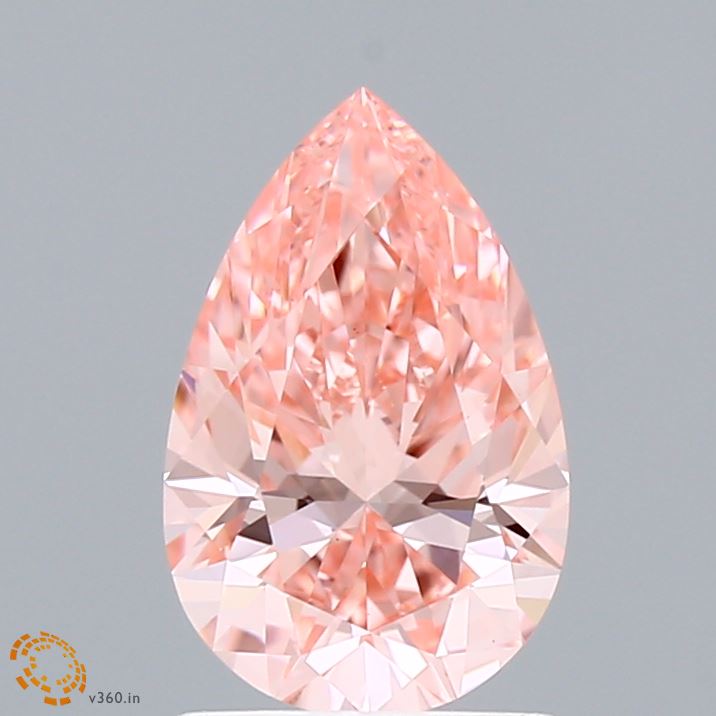 1.50 Carat Pear Shaped, Excellent Cut, FANCY VIVID PINK Color, VS1 Clarity, IGI Certified Lab Grown Diamond