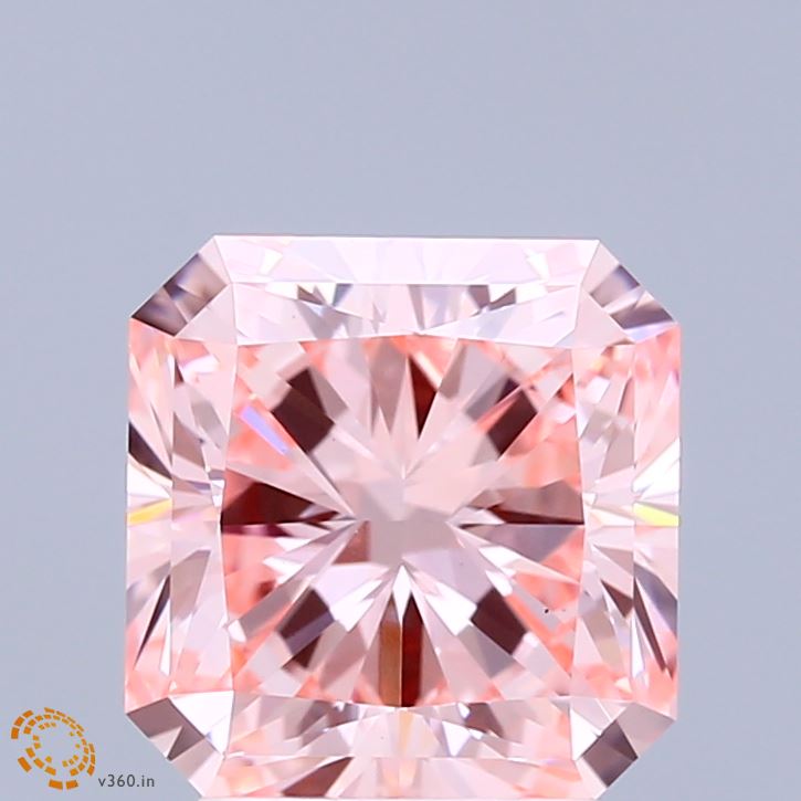 3.06 Carat Radiant Shaped, Ideal Cut, FANCY VIVID PINK Color, VS1 Clarity, IGI Certified Lab Grown Diamond