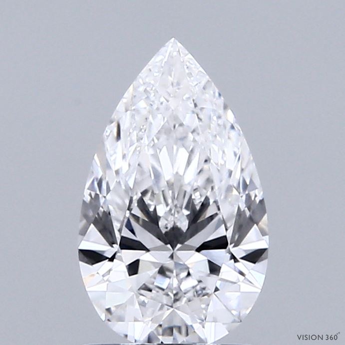 1.09 Carat Pear Shaped, Ideal Cut, E Color, VVS1 Clarity, IGI Certified Lab Grown Diamond