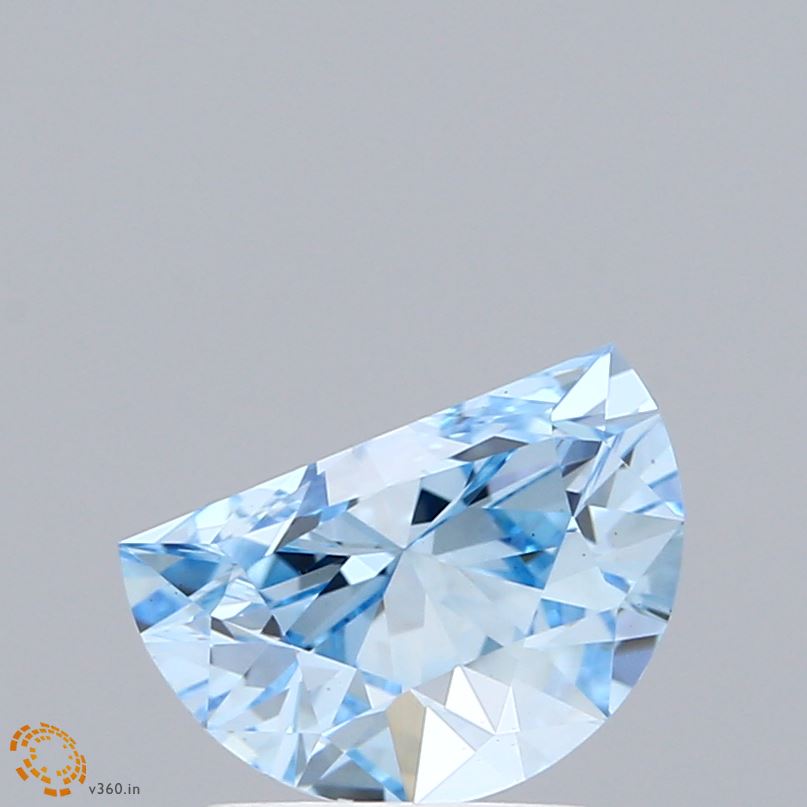 1.73 Carat Half Moon Shaped, Very Good Cut, FANCY INTENSE BLUE Color, VS1 Clarity, IGI Certified Lab Grown Diamond