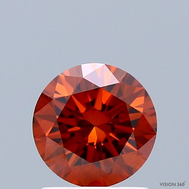 1.01 Carat Round Shaped, Excellent Cut, FANCY DEEP ORANGE Color, VVS2 Clarity, IGI Certified Lab Grown Diamond