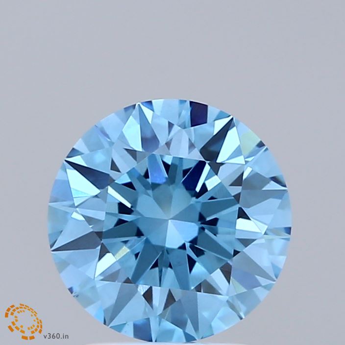 2.00 Carat Round Shaped, Excellent Cut, FANCY VIVID BLUE Color, VS1 Clarity, IGI Certified Lab Grown Diamond