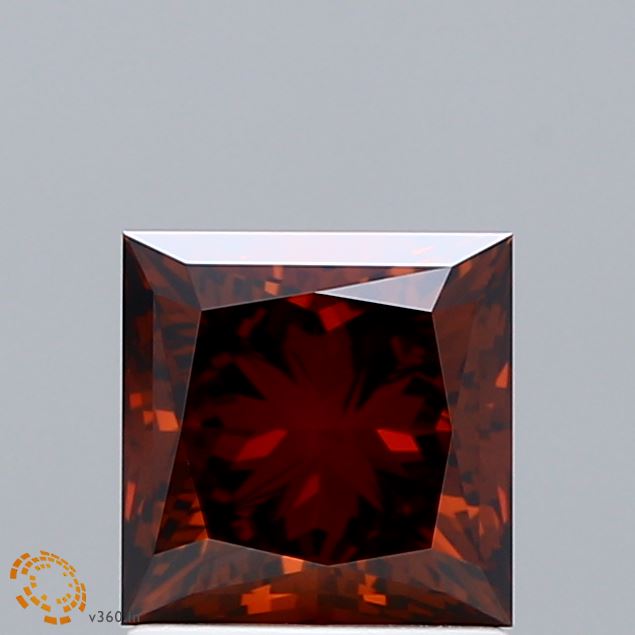 1.51 Carat Princess Shaped, Ideal Cut, FANCY DEEP ORANGE Color, VVS2 Clarity, IGI Certified Lab Grown Diamond