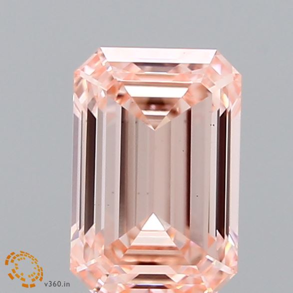 1.52 Carat Emerald Shaped, Ideal Cut, FANCY INTENSE PINK Color, VS1 Clarity, IGI Certified Lab Grown Diamond