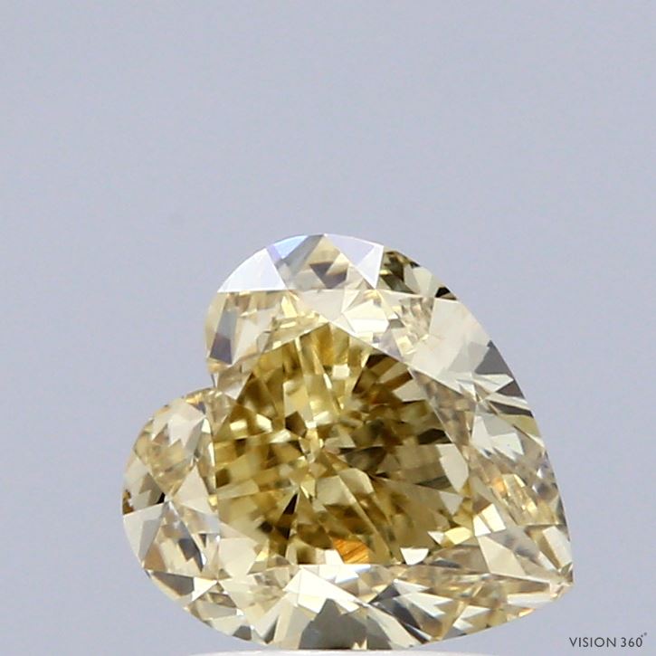 2.07 Carat Heart Shaped, Very Good Cut, FANCY YELLOW Color, VVS2 Clarity, IGI Certified Lab Grown Diamond