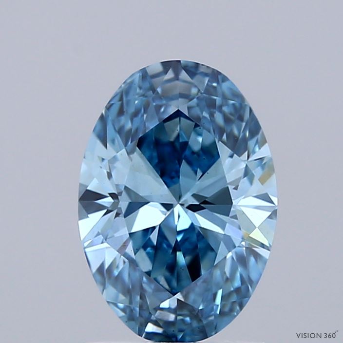 1.50 Carat Oval Shaped, Ideal Cut, FANCY VIVID BLUE Color, VS1 Clarity, IGI Certified Lab Grown Diamond