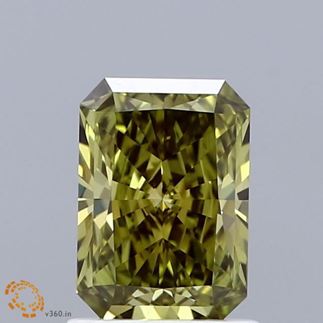 1.20 Carat Radiant Shaped, Ideal Cut, FANCY VIVID GREEN Color, VVS2 Clarity, IGI Certified Lab Grown Diamond