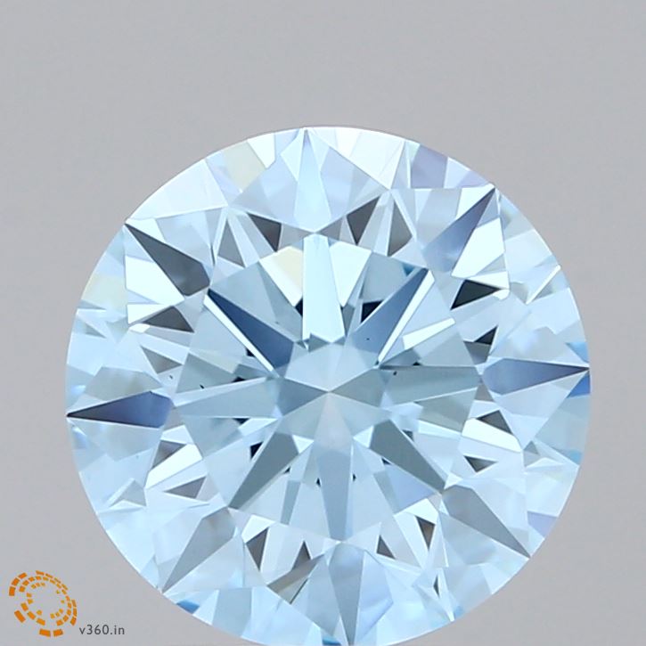 2.72 Carat Round Shaped, Ideal Cut, FANCY VIVID BLUE Color, VS1 Clarity, IGI Certified Lab Grown Diamond