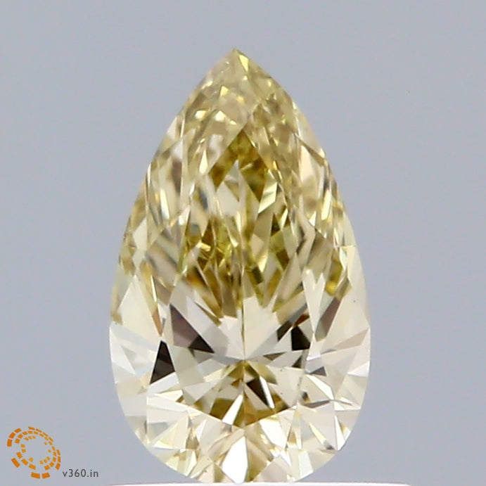 0.54 Carat Pear Shaped, Excellent Cut, FANCY INTENSE YELLOW Color, VS1 Clarity, IGI Certified Lab Grown Diamond