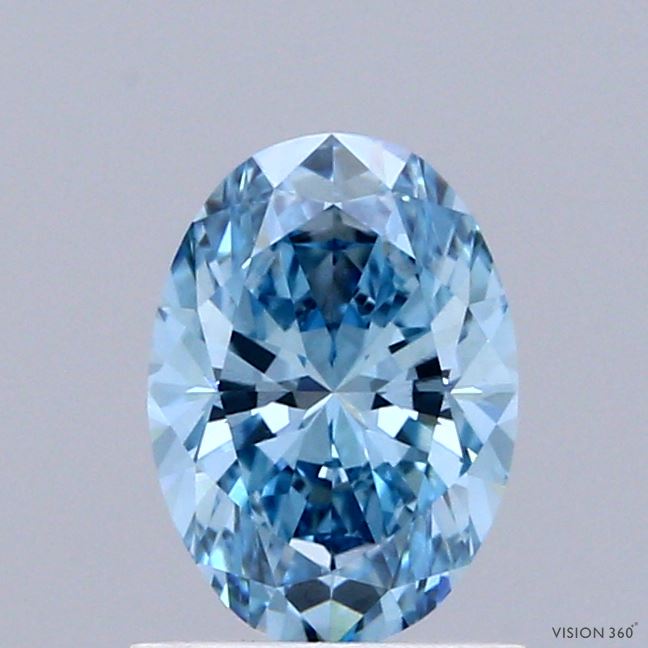 1.00 Carat Oval Shaped, Ideal Cut, FANCY VIVID BLUE Color, VS1 Clarity, IGI Certified Lab Grown Diamond