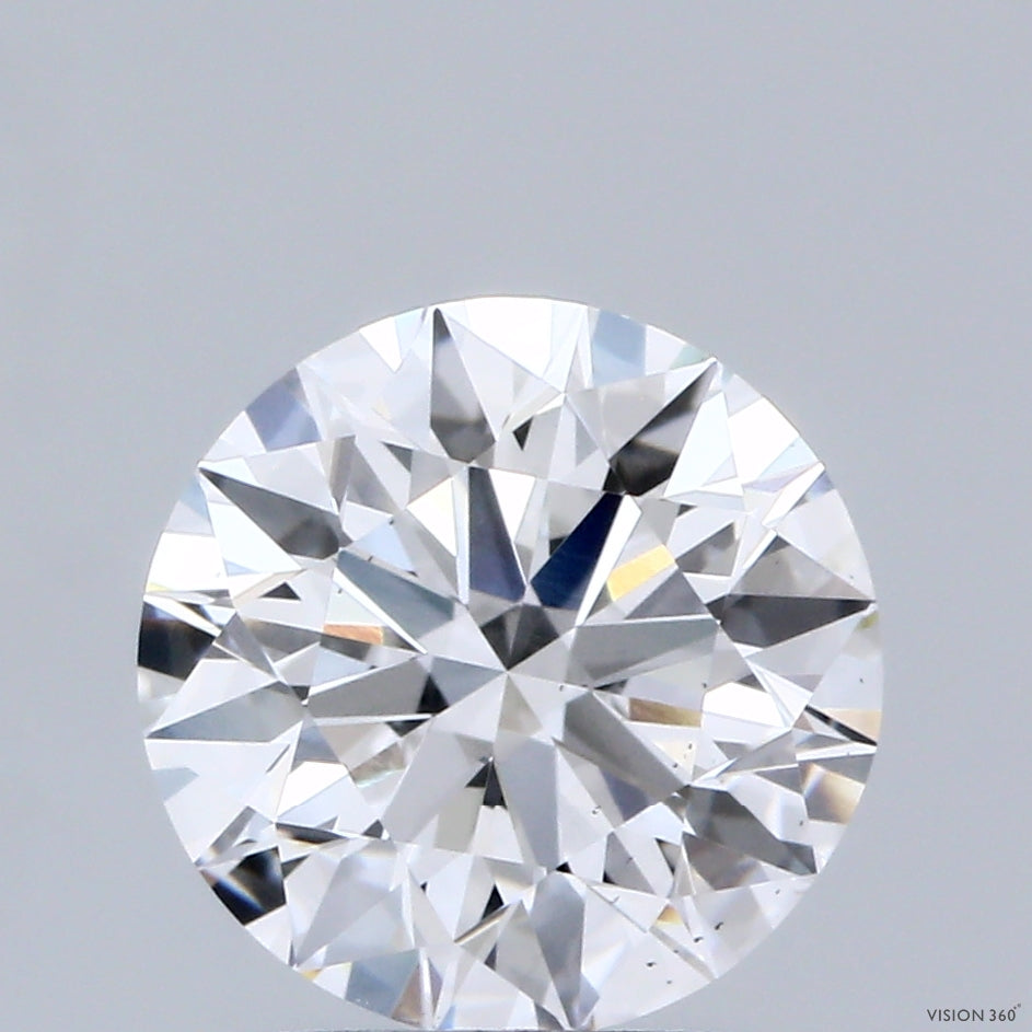 1.96 Carat Round Shaped, Ideal Cut, D Color, VS2 Clarity, IGI Certified Lab Grown Diamond