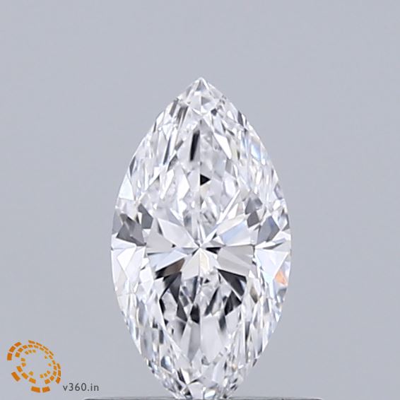 0.53 Carat Marquise Shaped, Excellent Cut, D Color, VVS1 Clarity, IGI Certified Lab Grown Diamond