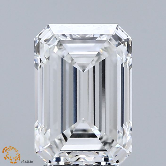 3.00 Carat Emerald Shaped, Excellent Cut, F Color, VVS2 Clarity, IGI Certified Lab Grown Diamond