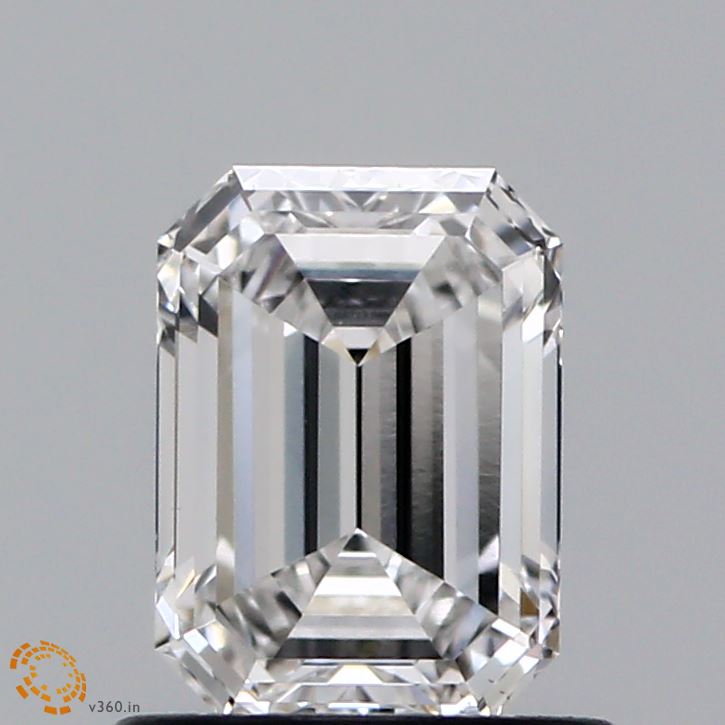 0.92 Carat Emerald Shaped, Ideal Cut, F Color, VS1 Clarity, IGI Certified Lab Grown Diamond