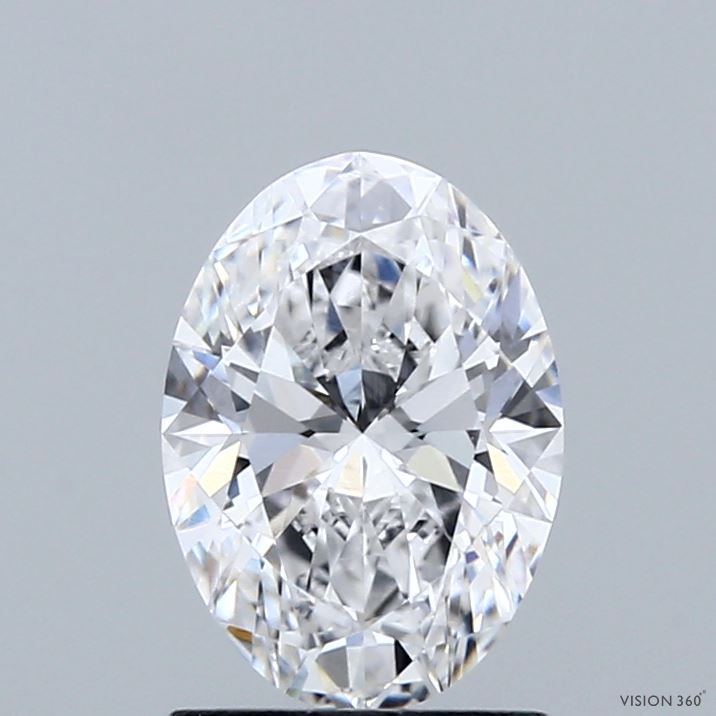 1.36 Carat Oval Shaped, Ideal Cut, D Color, VVS2 Clarity, IGI Certified Lab Grown Diamond