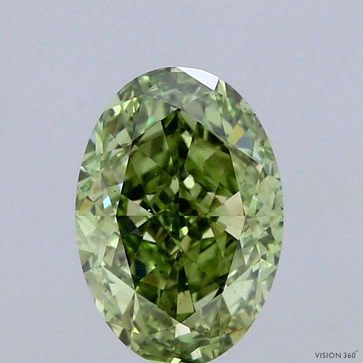 2.08 Carat Oval Shaped, Excellent Cut, FANCY VIVID GREEN Color, VS2 Clarity, IGI Certified Lab Grown Diamond