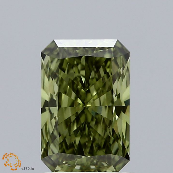 1.50 Carat Radiant Shaped, Ideal Cut, FANCY VIVID GREEN Color, VS2 Clarity, IGI Certified Lab Grown Diamond